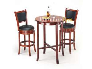 3PC Bar or Pub table set in espresso and Cherry Finish  