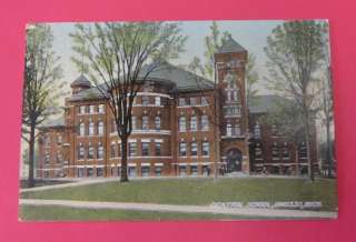 OWOSSO MICHIGAN CENTRAL SCHOOL VINTAGE POSTCARD 1908  