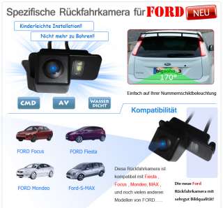 Rückfahrkamera f. Ford Focus,Mondeo, S MAX Einparkhilfe  