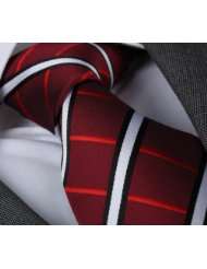 Krawatte von Mailando, mit Streifen, rot  weiss