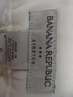BANANA REPUBLIC Cream Cotton Stretch Trousers Pants 10  