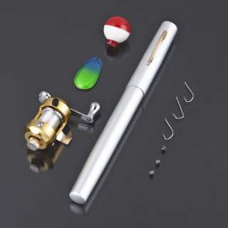Mini Travel Compact Pen Fish Fishing Telescoping Rod Pole and Reel 