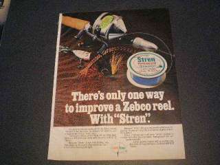 1972 Zebco Stren Fishing Ad Spinner 23 Reel Lures  