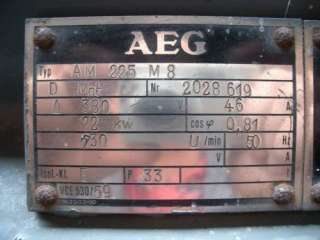 AEG Drehstrommotor 22 kW, 730 U/min, neuwertig in Hessen   Volkmarsen 
