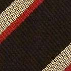 BROOKS BROTHERS STRIPE BROWN RED FREESTYLE SQUARE END REPP SILK NECK 