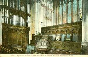   ,MA. The Unitarian Memorial Church, Organ and Choir Screen  