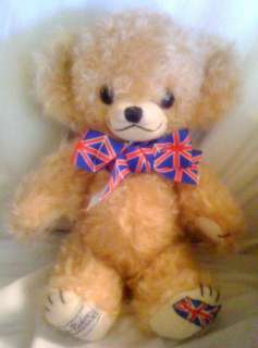MERRY THOUGHT MOHAIR TIDE RIDER TEDDY BEAR ENGLISH FLAG  