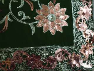 Wedding Chiffon Heavy Sequin Sari Saree Top India Boho  