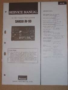 Sansui Service Manual~AV 99 Audio Video Processor  