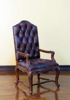 25814 FS  PAIR OF OLD WORLD LEATHER ARM CHAIRS  
