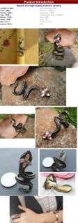   Vintage Style Jewelry Enamel Animal Snake Shape Cocktail Rings  