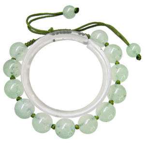 Beautiful Adjustable 12 Large Light Green Jade Beaded Bracelet  