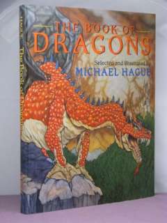 signed + drawing, The Book of Dragons by Michael Hague  