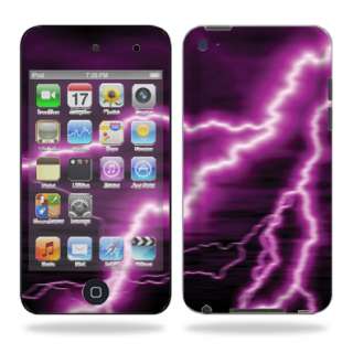 Vinyl Skin Decal for iPod Touch 4G 4th Generation – Purple Lightning 