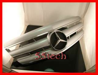 Mercedes W221 S350 S550 Grille Grill 3 Fins SILVER AMG  
