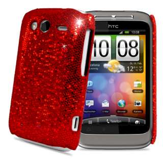 London Magic Store   Red Sparkle Glitter Hard Case Cover For HTC 