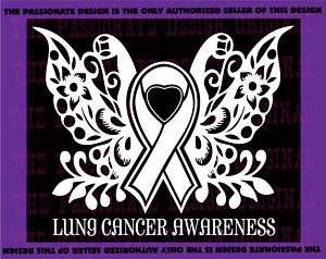 cancer ribbon butterfly lung love hope breast love A482  