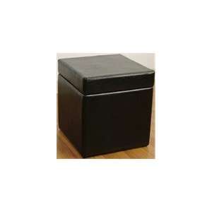  4D Concepts Black Faux Leather Storage Cube   554664