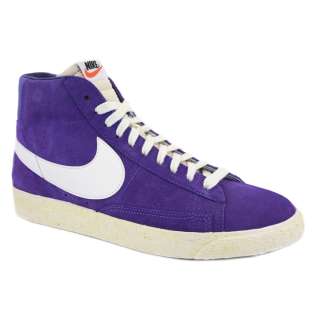 Nike Blazer High Premium Retro Mens Laced Suede Trainers Purple White 