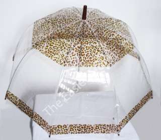Ocelot Boutique by Lindy Lou Clear PVC Dome Umbrella Brollie Leopard 