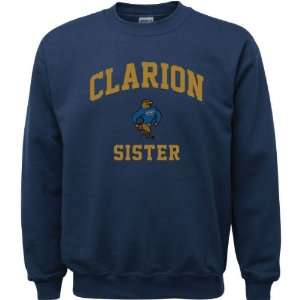 Clarion Golden Eagles Navy Youth Sister Arch Crewneck Sweatshirt 