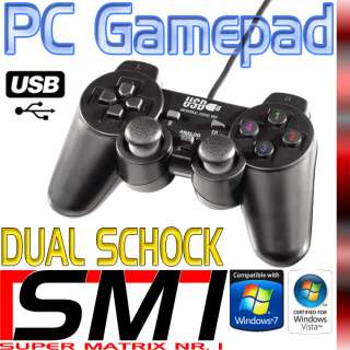 PC USB Dual Shock Gamepad Joypad Controller NEU & OVP  