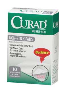 Non Stick Pads Sterile Curad 3 X 4 240/case  