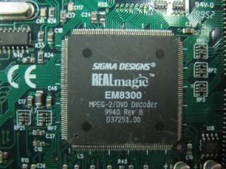 Sigma Designs REALmagic DVD Decoder Card EM8300 B121 F5  