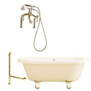 Giagni LP3 MB B Portsmouth 60 Bisque Dual Tub with Cannonball Feet 