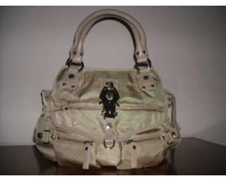 GEORGE GINA & LUCY splendida borsa pelle nylon STALKER beige NUOVA