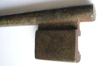 LARGE ANTIQUE KEY 1810 FRENCH HAND FORGED IRON DELICATE  