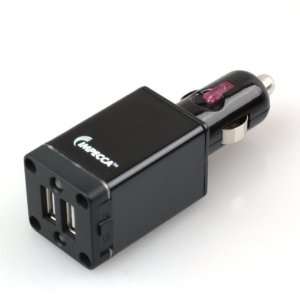  USB102L 10 Watt Dual USB Car Adapter with LED Flashlight 