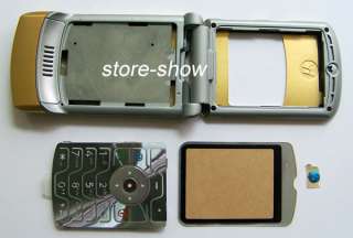 New Gold Original Motorola V3 Housing cover + Keypad  