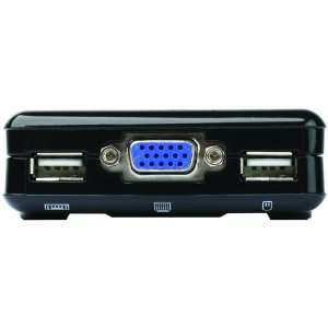  IOGEAR 2 Port Compact USB VGA KVM with Built in Cable 