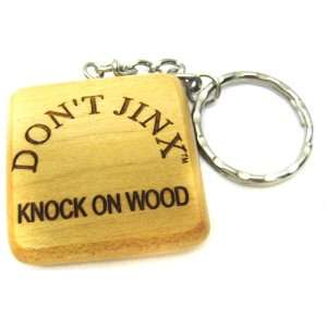  Dont Jinx Knock On Wood Wooden Key Chain 06 Office 
