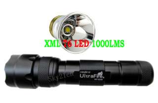 WF 502B CREE XML T6 LED 1000 Lumens Clip Flashlight Torch  