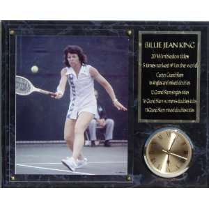 Billie Jean King 12x15 Marbleized Clock Plaque  Sports 