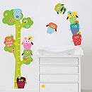 Tags Owls Height Chart Fabric Wall Stickers, Childrens Room 