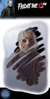   Face Demented Mirror Decal   Friday the 13th Halloween Decorations