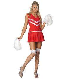 Go Red Cheerleader Costume for Adults  Womens Red Cheerleader Dress
