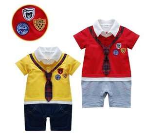 Baby Boy Preppy layered look Outfit Romper RED Yellow 6M 3Yrs  
