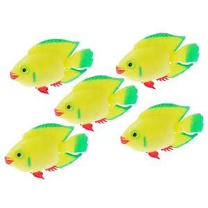   Yellow Green Plastic Float Fish Aquarium Tank Decoration
