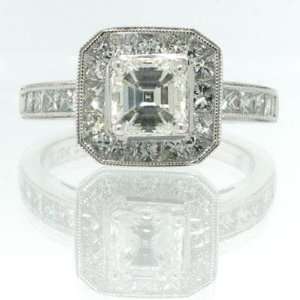   67ct Rare Asscher Cut Diamond Engagement Anniversary Ring Jewelry