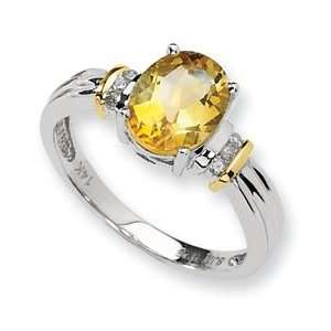   14k Gold Citrine Diamond Ring   Size 6 West Coast Jewelry Jewelry