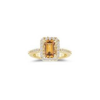  Cts Diamond & 1.09 Cts Citrine Ring in 18K Yellow Gold 10.0 Jewelry 