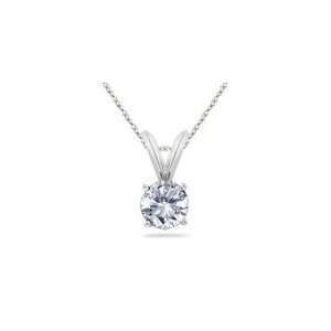   35) Cts Round Diamond Solitaire Pendant in 18K White Gold Jewelry
