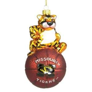  Missouri Tigers Ncaa Glass Mascot Basketball Ornament (5 