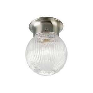  P3599 Polished Brass 1 Light Flush Mount with Clear Ribbed Glass Globe