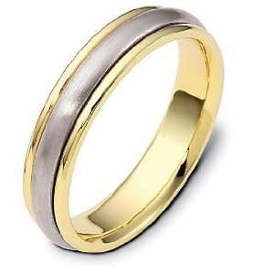   5mm 18 Karat Titanium & Yellow Gold Wedding Band Ring   9.5 Jewelry