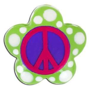  30mm Green Polka Dot Peace Flower Ceramic Pendant Arts 